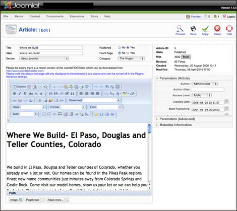 joomla editor